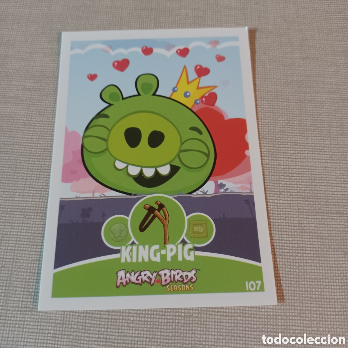 Coleccionismo Cromos antiguos: Cromo angry birds seasons KING PIG N&deg;107