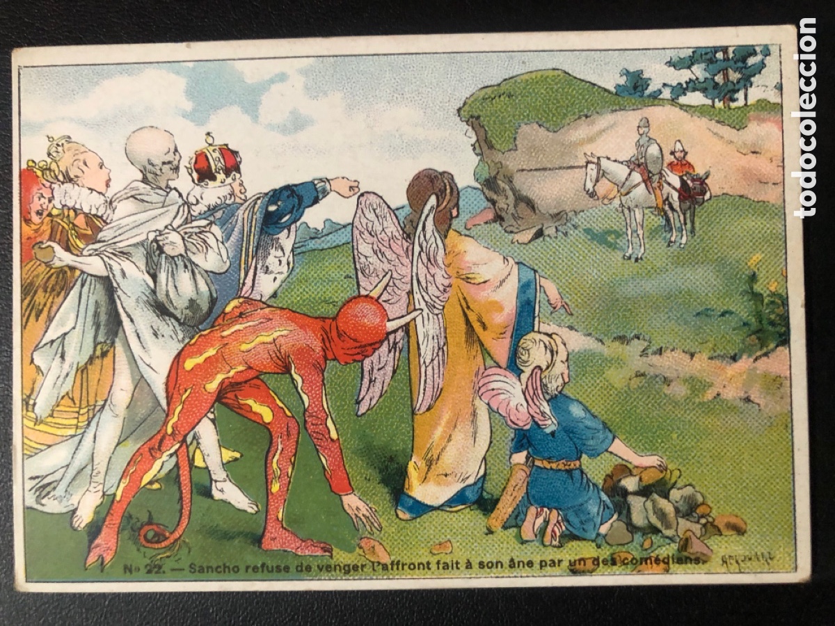 Coleccionismo Cromos antiguos: Antiguo cromo franc&eacute;s historia de don quijote de la mancha histoire de don quichotte de la manche