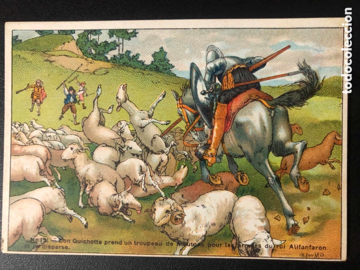 Coleccionismo Cromos antiguos: Antiguo cromo franc&eacute;s historia de don quijote de la mancha histoire de don quichotte de la manche