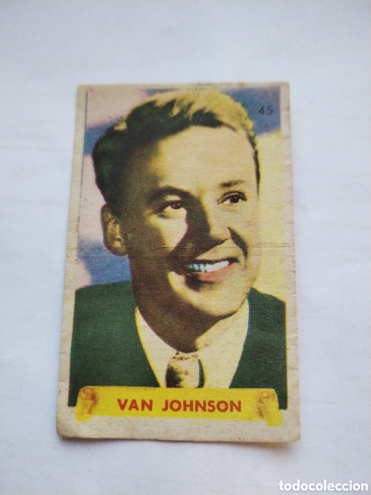 Collectionnisme Cartes &agrave; collectionner anciennes: Cromo a color van Johnson estrella de cine y bailar&iacute;n n&deg;45