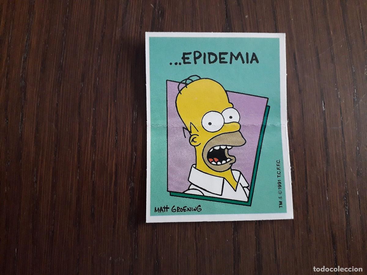 Coleccionismo Cromos antiguos: cromo de bollycao, diver-refranes Los Simpsons, Mal de muchos ...epidemia.