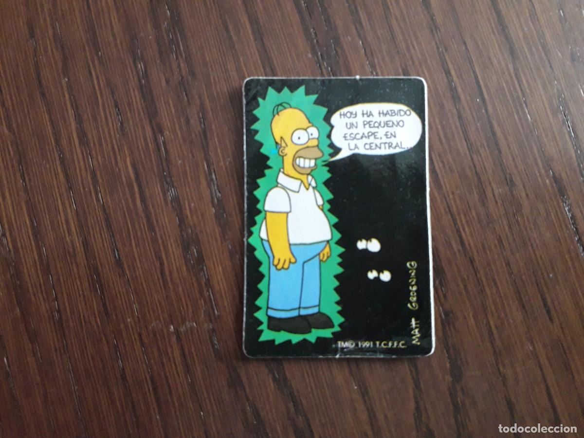 Coleccionismo Cromos antiguos: cromo de bollycao, Los Simpsons, Hoy ha habido un peque&ntilde;o escape en la central ...