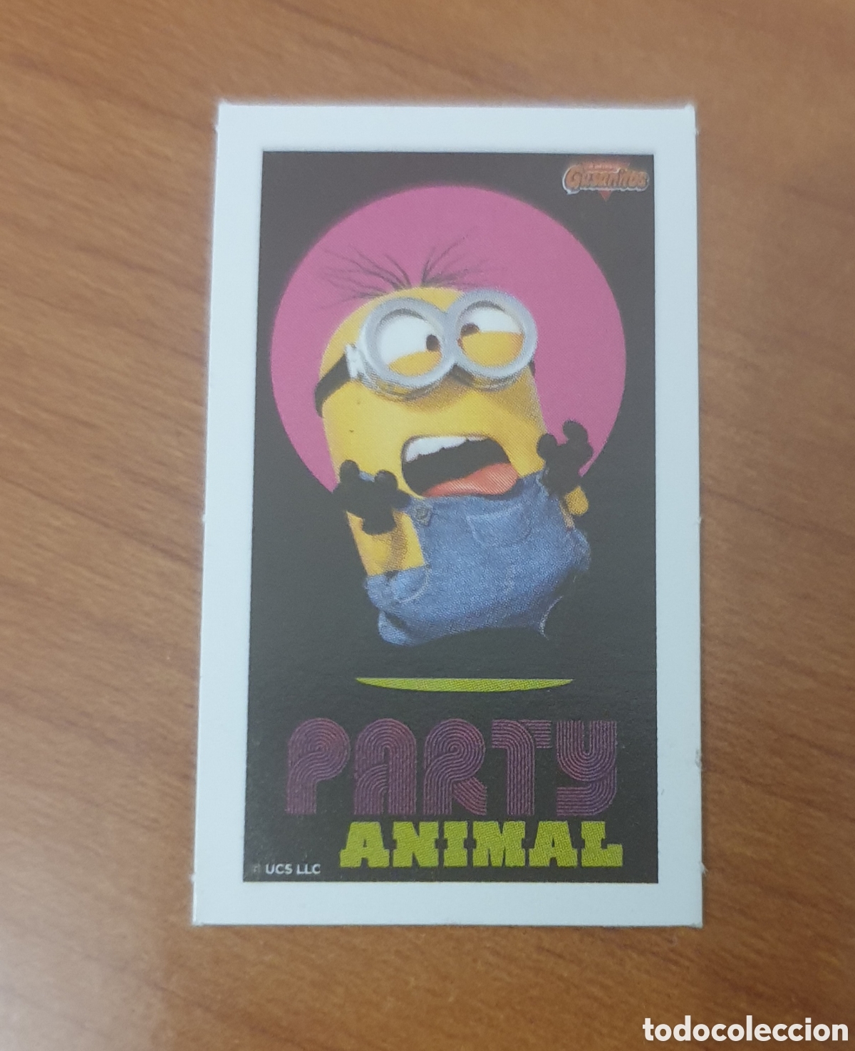 Coleccionismo cromos antiguos: Cromo pegatina minions gusanitos party animal