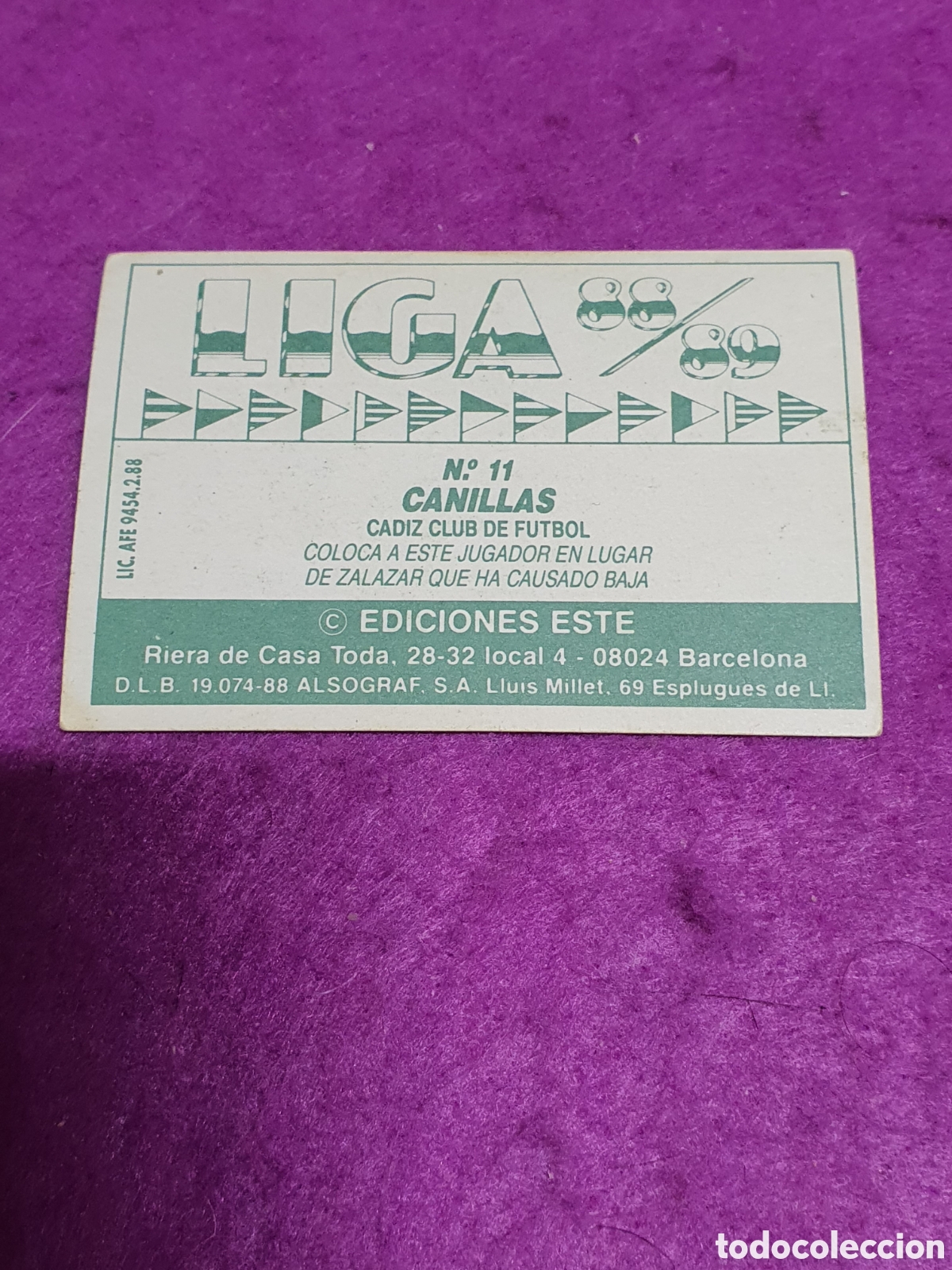 Coleccionismo cromos antiguos: Este 88/89 coloca Canillas nunca pegado - Foto 2