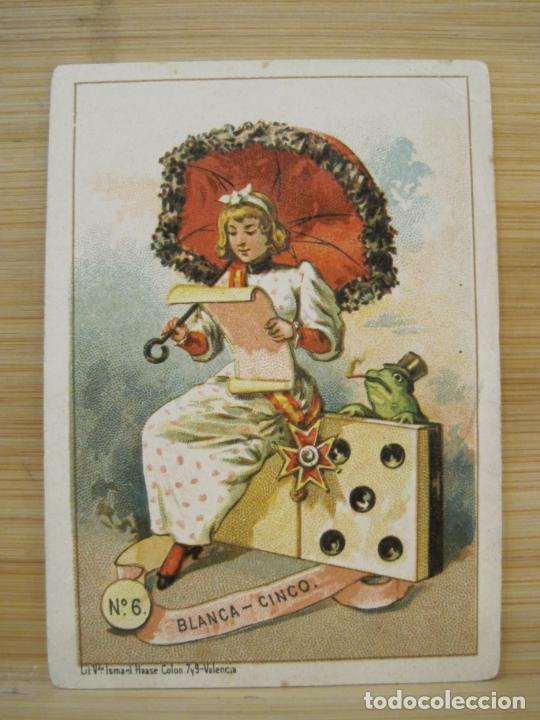 Coleccionismo Cromos antiguos: BLANCA CINCO-DOMINO CHOCOLATES EL BARCO-N&ordm; 6-CROMO ANTIGUO-VER FOTOS-(99.258)