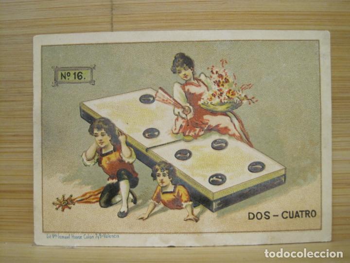 Coleccionismo Cromos antiguos: DOS CUATRO-DOMINO CHOCOLATES EL BARCO-N&ordm; 16-CROMO ANTIGUO-VER FOTOS-(99.263)