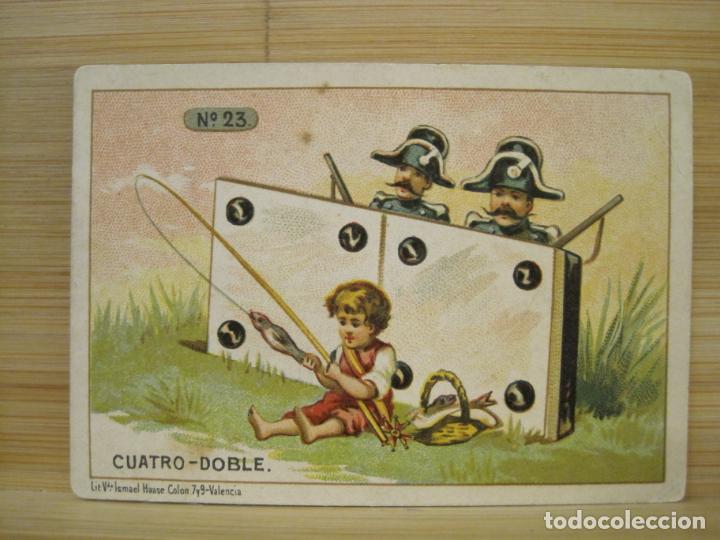 Coleccionismo Cromos antiguos: CUATRO DOBLE-DOMINO CHOCOLATES EL BARCO-N&ordm; 23-CROMO ANTIGUO-VER FOTOS-(99.264)