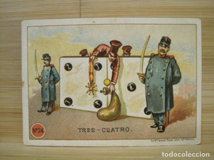 Coleccionismo Cromos antiguos: TRES CUATRO-DOMINO CHOCOLATES EL BARCO-N&ordm; 24-CROMO ANTIGUO-VER FOTOS-(99.265)