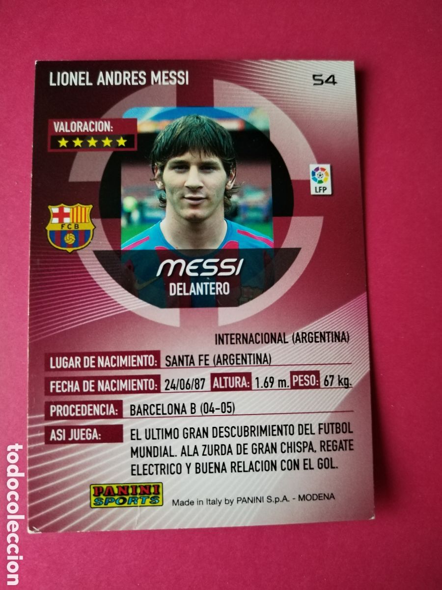 Coleccionismo cromos antiguos: Messi n&deg; 54 MGK 2006/07 - Foto 2