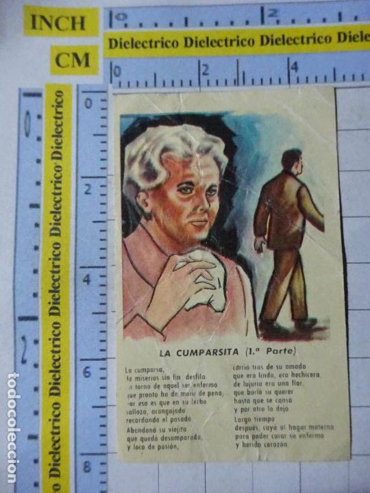 Collectionnisme Cartes &agrave; collectionner anciennes: CROMO CROMITO. A&Ntilde;O 1962. 123 LA CUMPARSITA TUS CANCIONES Y SUS INT&Eacute;RPRETES. 90