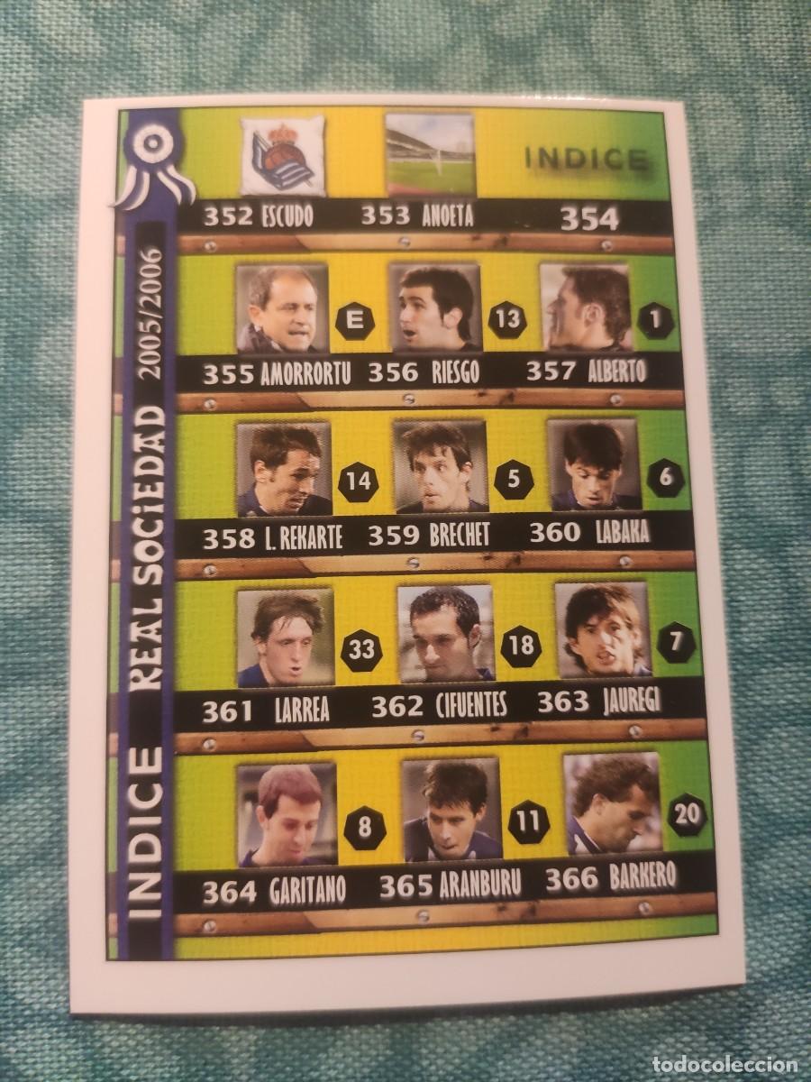 Sammeln alte Sammelbilder: 354 MUNDICROMO 2006 INDICE - REAL SOCIEDAD -- 2005 FICHAS 05 06