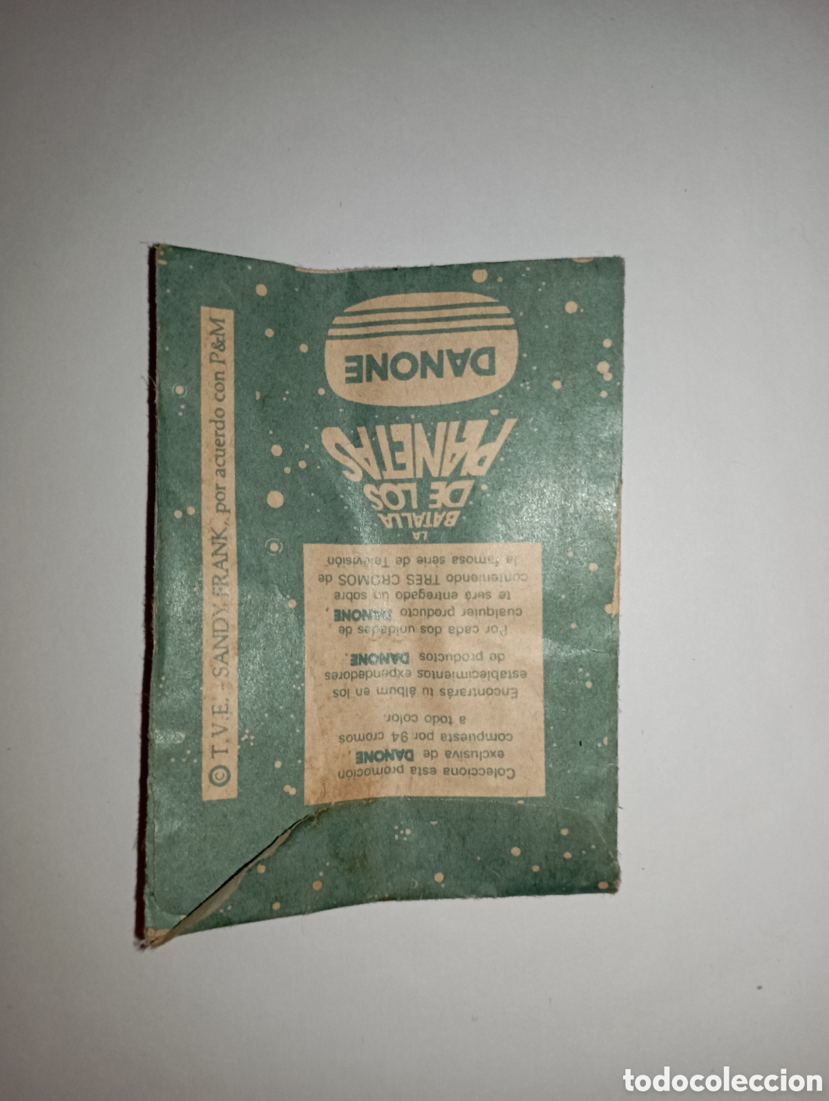 Coleccionismo cromos antiguos: SOBRE DE CROMOS VAC&Iacute;O DANONE LA BATALLA DE LOS PLANETAS - Foto 2