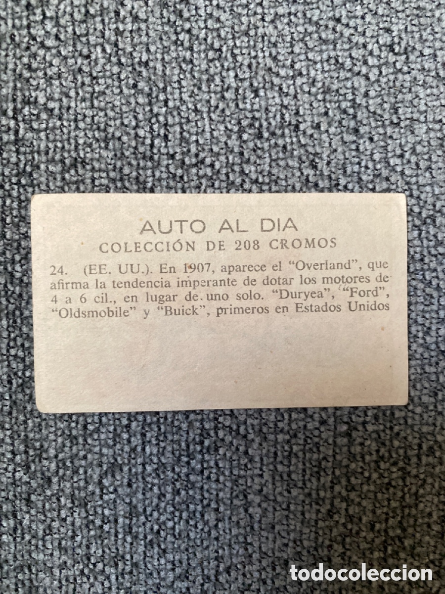 Coleccionismo cromos antiguos: ANTIGUO CROMO AUTO AL D&Iacute;A 24 - Foto 2