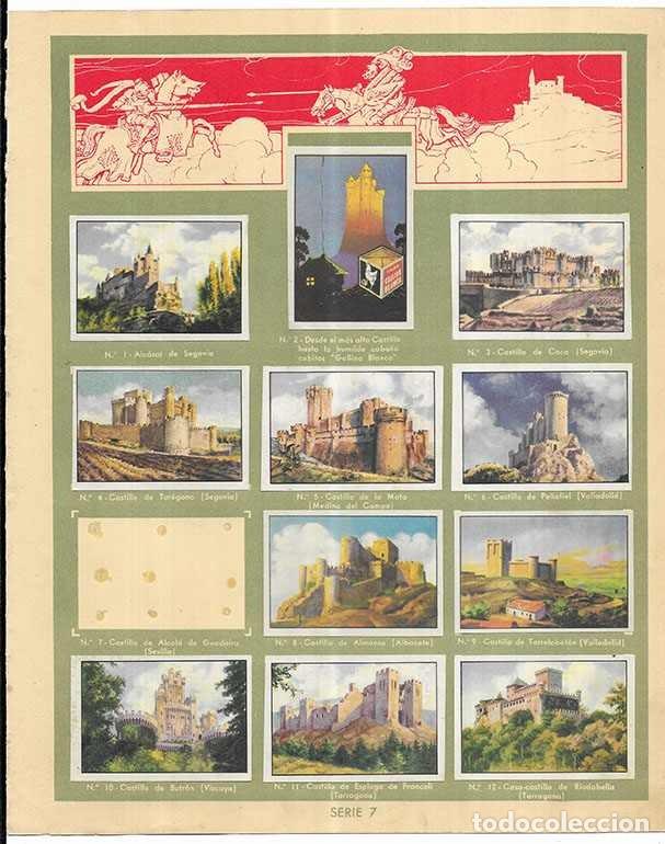 Coleccionismo cromos antiguos: Cromo. Los Viejos Castillos de Espa&ntilde;a serie n&ordm; 7 1er Album Gallina Blanca 11 cromos