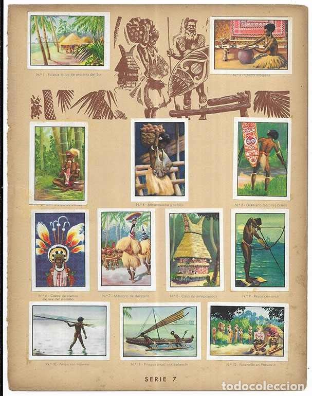 Coleccionismo cromos antiguos: Cromo. Los Antrop&oacute;fagos. Serie 7 Curiosidades del Universo Nestl&eacute; 12 cromos Completa