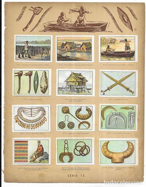 Coleccionismo Cromos antiguos: Cromo. Civilizaci&oacute;n Palaf&iacute;tica. Serie 12 Curiosidades del Universo Nestl&eacute; 12 cromos completa