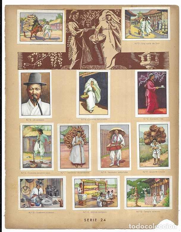 Coleccionismo cromos antiguos: Cromo. Corea y sus habitantes. Serie 24 Curiosidades del Universo Nestl&eacute; 12 cromos completa