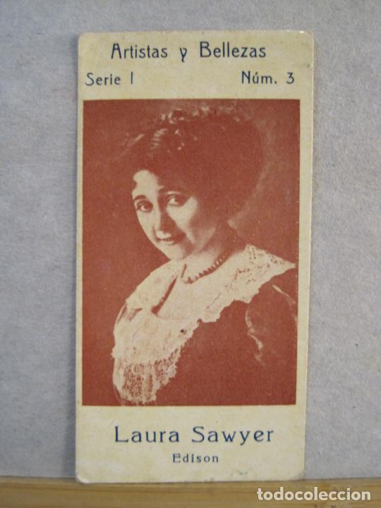 Coleccionismo Cromos antiguos: LAURA SAWYER-EDISON-ARTISTAS Y BELLEZAS-CROMO ANTIGUO DE CINE-VER FOTOS-(100.257)