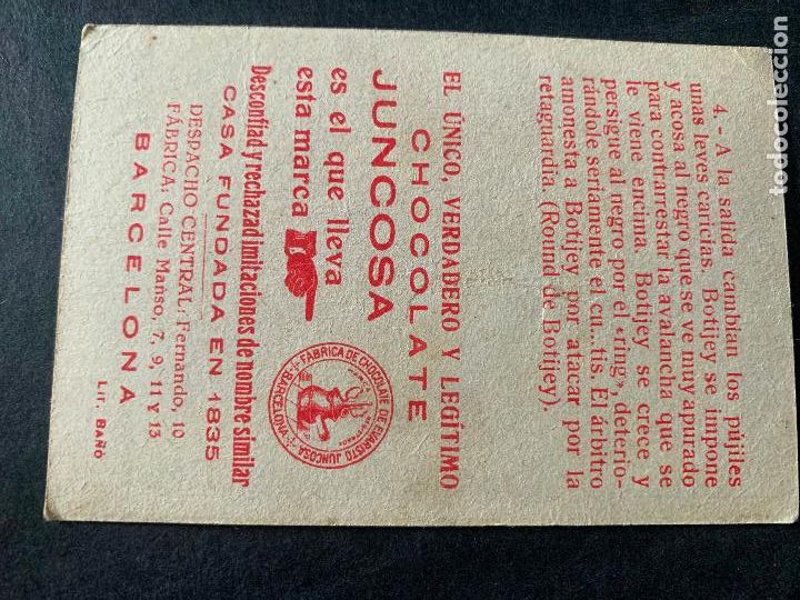 Coleccionismo cromos antiguos: Antiguo cromo de boxeo, num. 4, Chocolate Juncosa. Barcelona - Foto 2