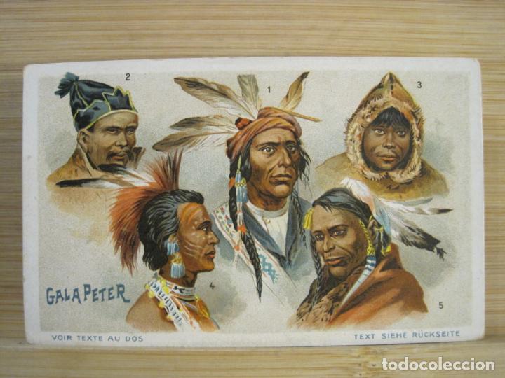 Coleccionismo Cromos antiguos: INDIOS-GALA PETER CHOCOLATE-CROMO ANTIGUO-VER FOTOS-(100.578)