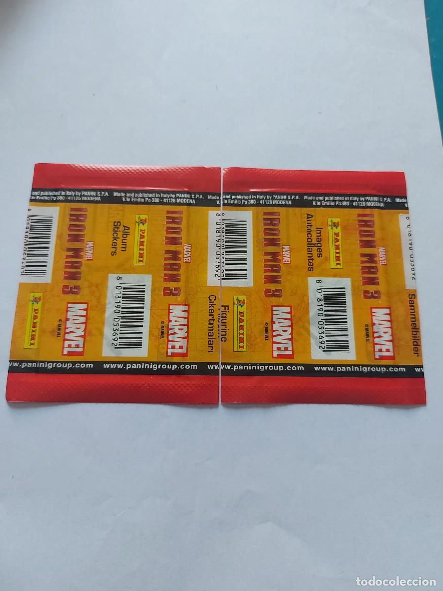 Coleccionismo cromos antiguos: 2 sobres de cromos sin abrir iron man 3 - Foto 2