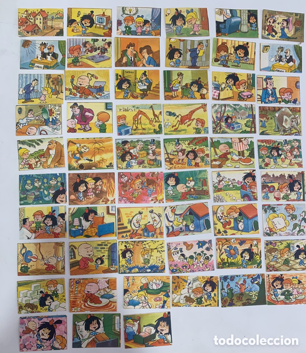 Coleccionismo Cromos antiguos: Lote 57 cromos sin repetir del album vamos a la cama las Fantasticas aventuras de la familia telerin