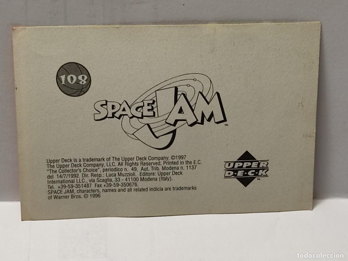Coleccionismo cromos antiguos: Cromo SPACE JAM - UPPER DECK 1997 - n&deg; 108 no pegado - Foto 2