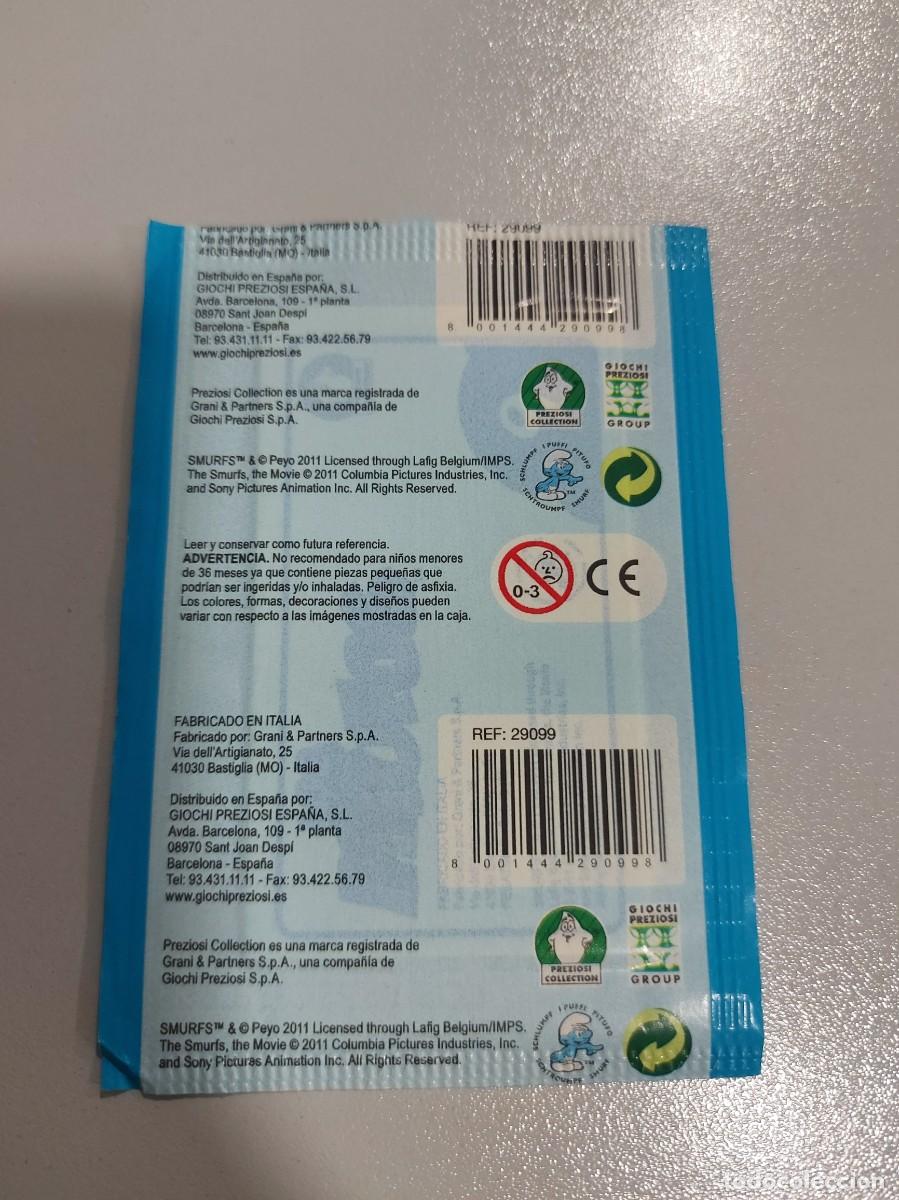Coleccionismo cromos antiguos: Sobre de cromos sin abrir los pitufos - Foto 2