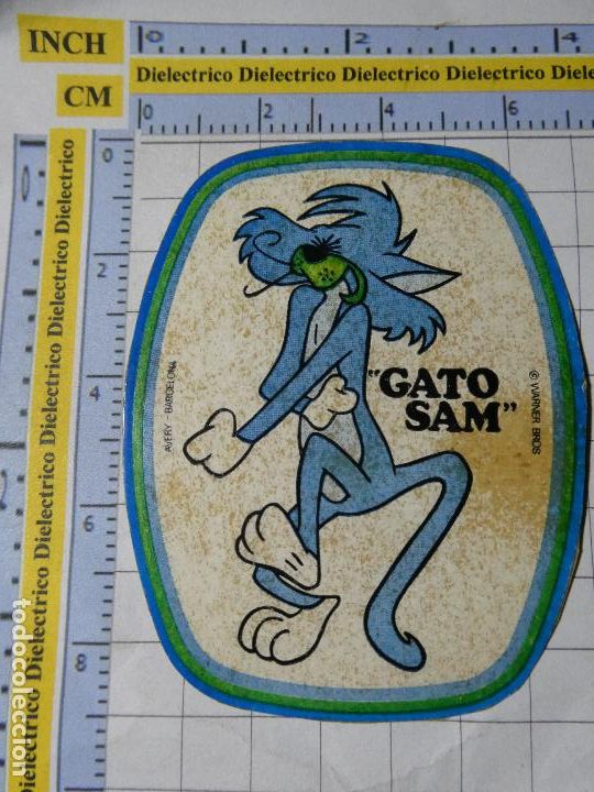 Colecionismo Cromos antigos: CROMO PEGATINA. A&Ntilde;OS 80. DIBUJOS ANIMADOS AVERY BARCELONA WARNER BROS. GATO SAM 132