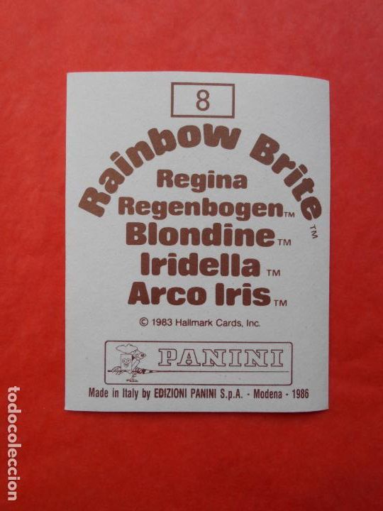 Coleccionismo cromos antiguos: Cromo Rainbow Brite Arco Iris Panini 1983 N&uacute;mero 8 - Foto 1