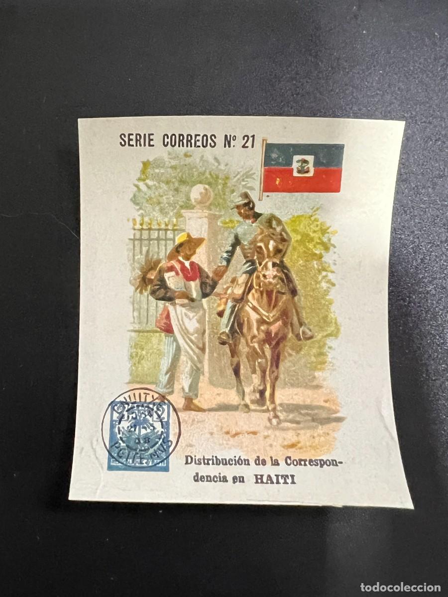 Colecionismo Cromos antigos: ANTIGUO CROMO. SERIE CORREOS N&ordm; 21. DISTRIBUCI&Oacute;N DE LA CORRESPONDENCIA EN HAITI.