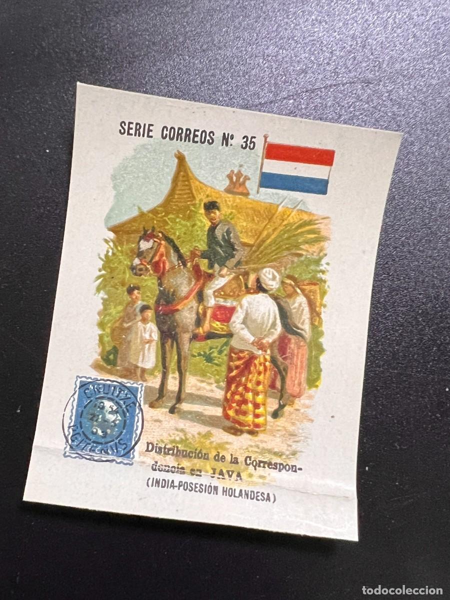 Sammeln alte Sammelbilder: ANTIGUO CROMO. SERIE CORREOS N&ordm; 35. DISTRIBUCI&Oacute;N DE LA CORRESPONDENCIA EN JAVA.