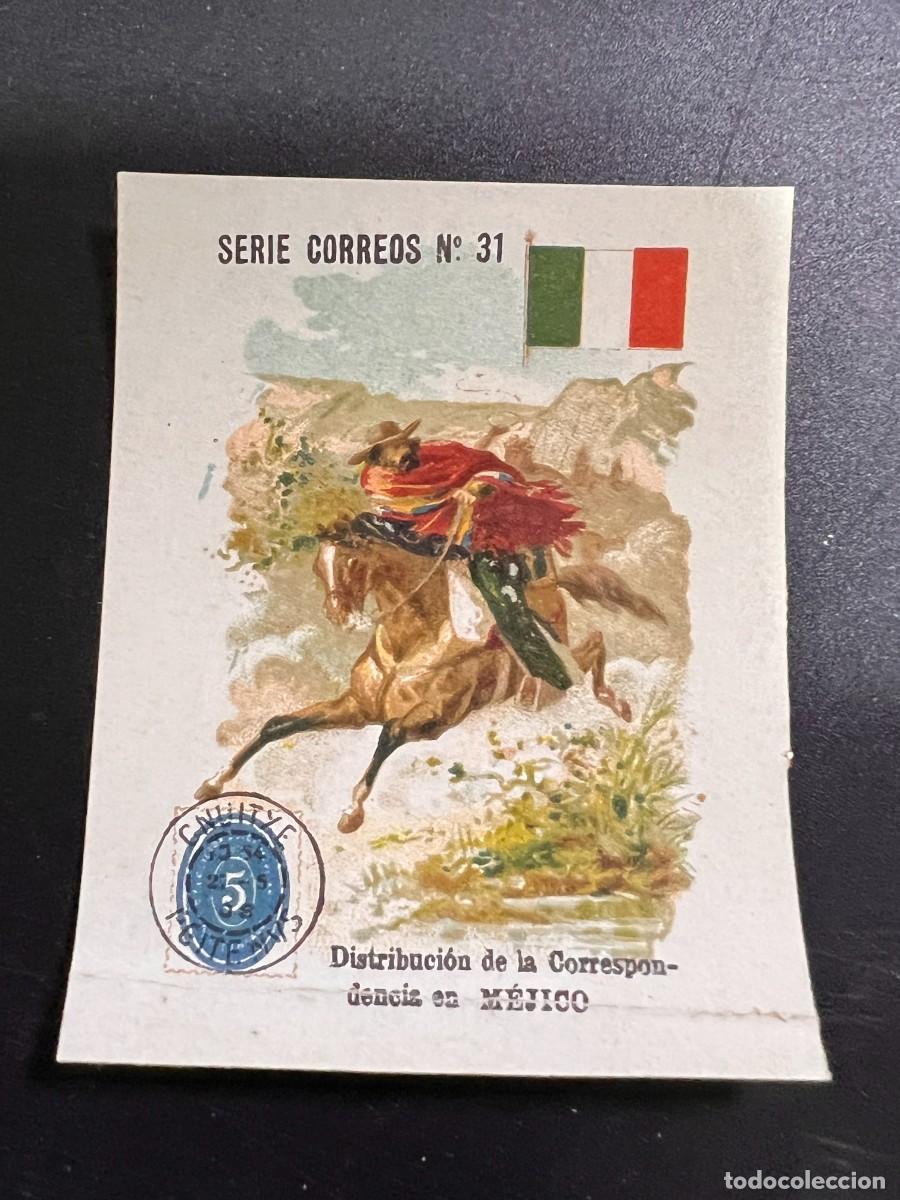 Colecionismo Cromos antigos: ANTIGUO CROMO. SERIE CORREOS N&ordm; 31. DISTRIBUCI&Oacute;N DE LA CORRESPONDENCIA EN M&Eacute;JICO.