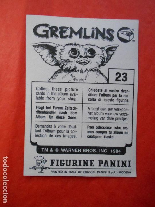 Coleccionismo cromos antiguos: CROMO GREMLINS PANINI SIN PEGAR N&ordm; 23 - Foto 1