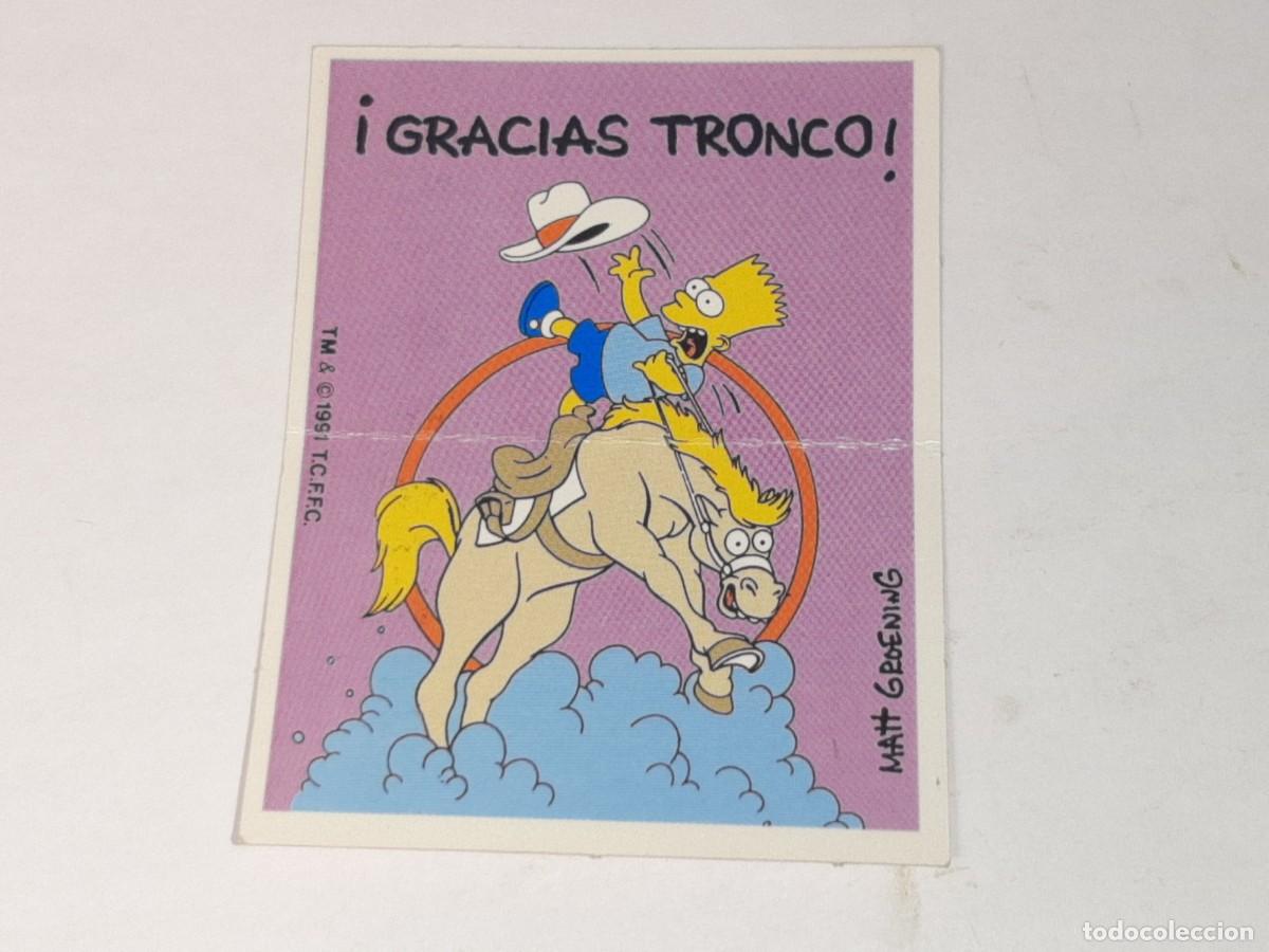 Coleccionismo Cromos antiguos: BOLLYCAO : ANTIGUO CROMO DIVER REFRANES LOS SIMPSONS A CABALLO REGALADO SIN PEGAR A&Ntilde;OS 90