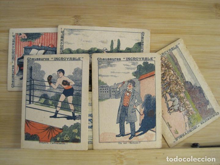 Coleccionismo Cromos antiguos: COLECCION DE 5 CROMOS ANTIGUOS-CHAUSSURES INCROYABLE DE PARIS-VER FOTOS-(K-9064)
