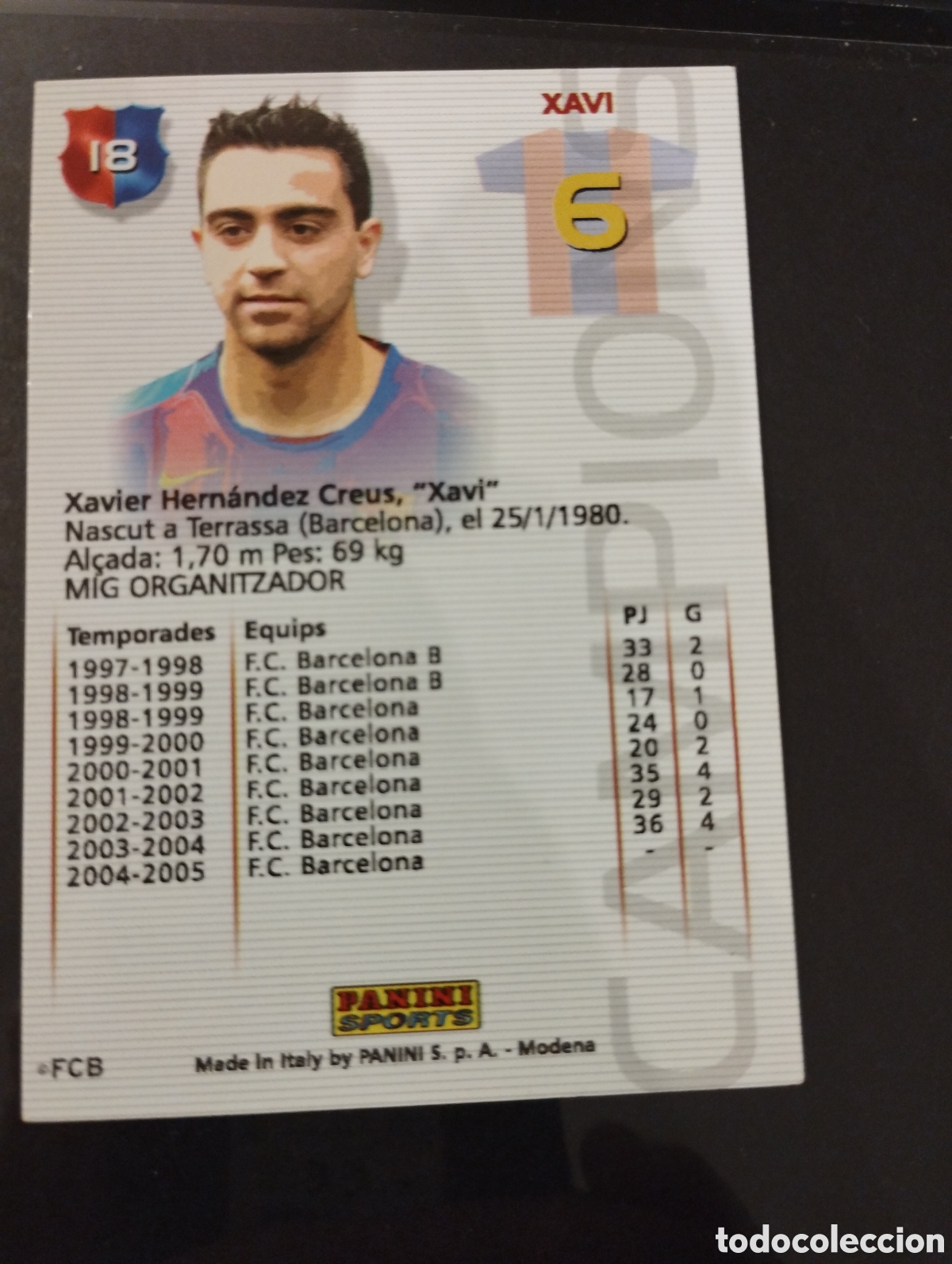 Coleccionismo cromos antiguos: Barca Campio 2004/05 Xavi 18 - Foto 2