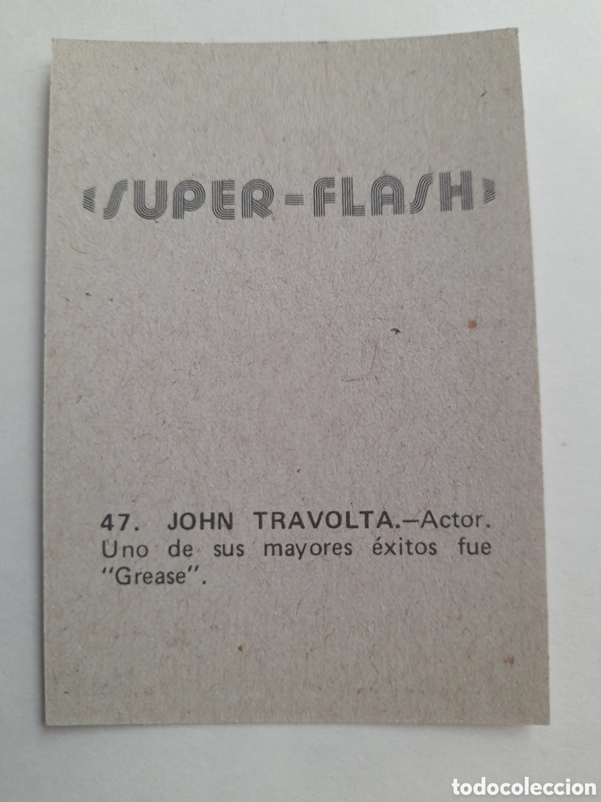 Coleccionismo cromos antiguos: Cromo Travolta. Sin pegar - Foto 2