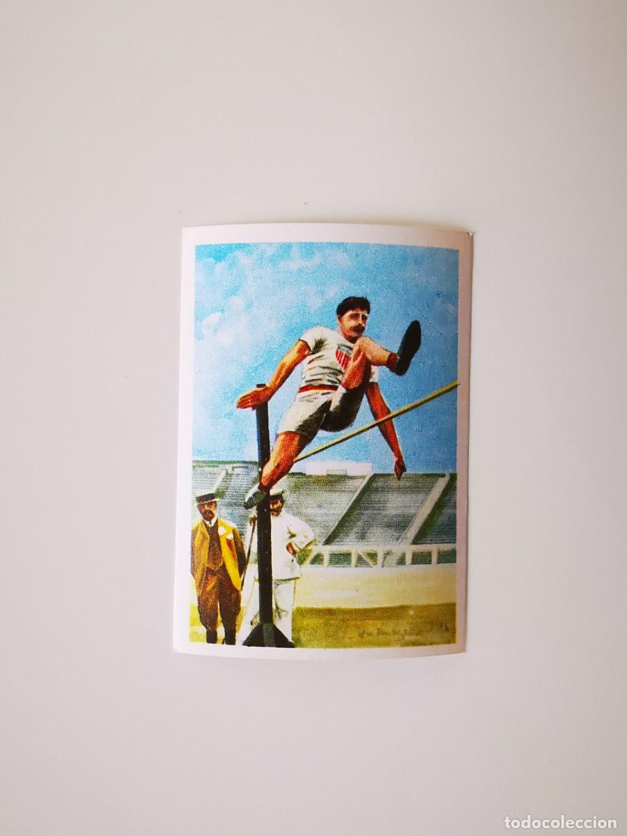 Colecionismo Cromos antigos: CROMO SIN PEGAR DEL ALBUM CHOCOLATES NESTLE LOS JUEGOS OLIMPICOS 16 PARIS 1900 EWRY VENCEDOR USA