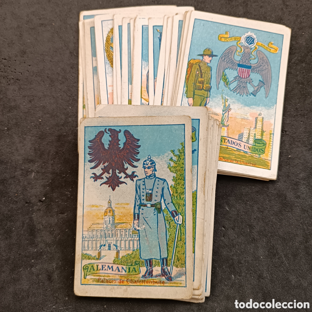 Coleccionismo cromos antiguos: Completa 45 cromos, escudos uniformes y edificios nacionales, Riucord - Foto 1