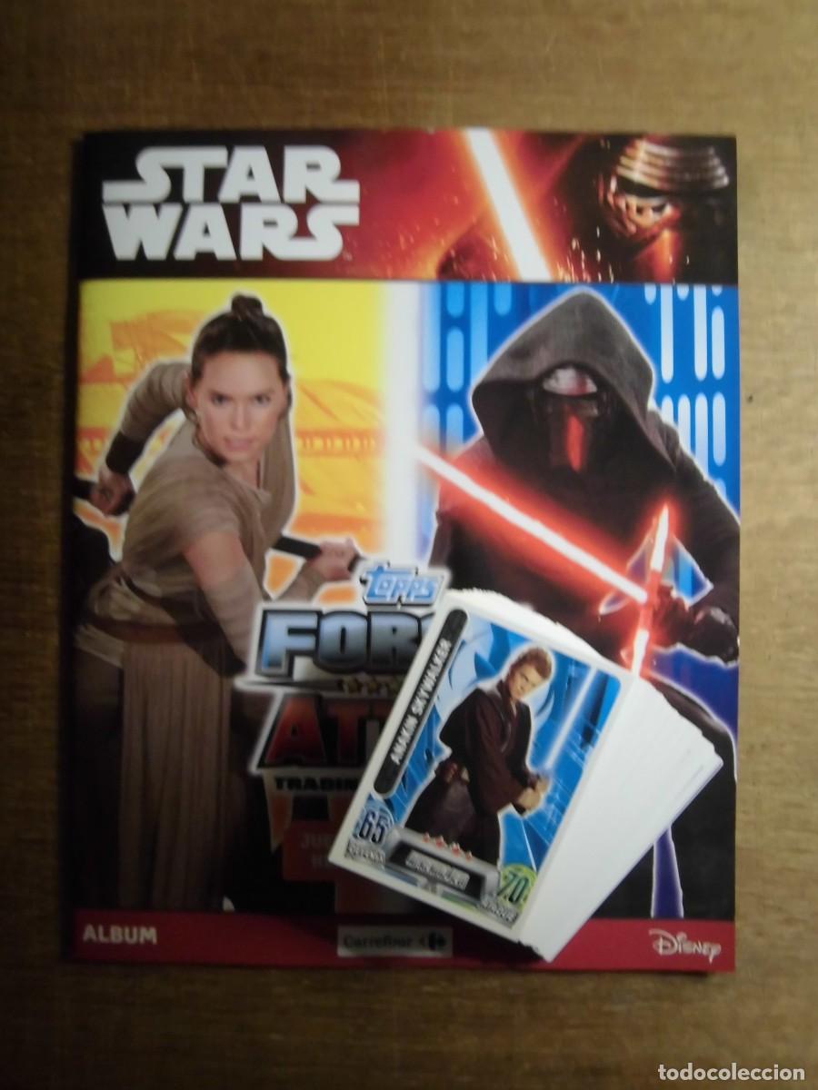 Coleccionismo Cromos antiguos: &Aacute;LBUM STAR WARS H&Eacute;ROES Y VILLANOS + COLECCI&Oacute;N COMPLETA DE TARJETAS CARREFOUR