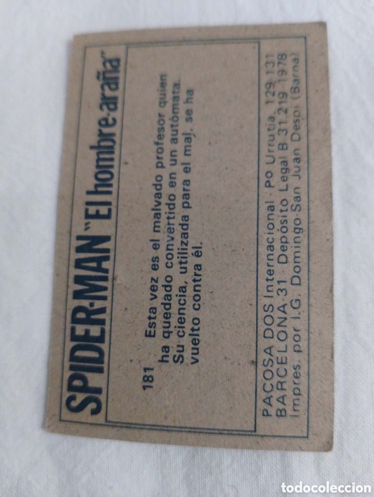 Coleccionismo cromos antiguos: Cromo Spiderman n&uacute;mero 181 - Foto 2
