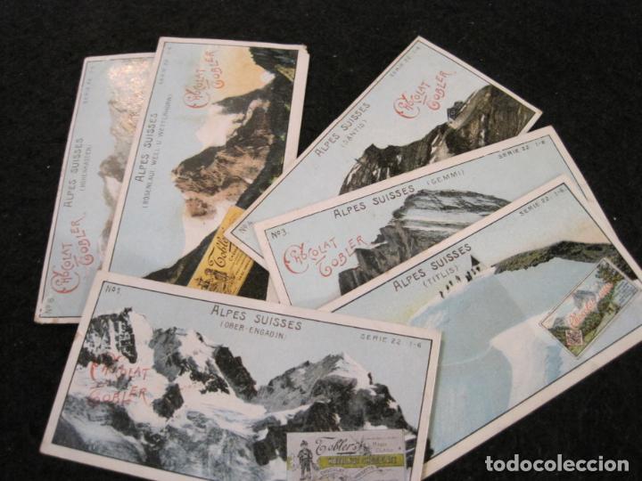 Collezionismo Figurine antiche: ALPES SUIZOS-COLECCION DE 6 CROMOS ANTIGUOS-CHOCOLATE TOBLER-VER FOTOS-(K-9312)