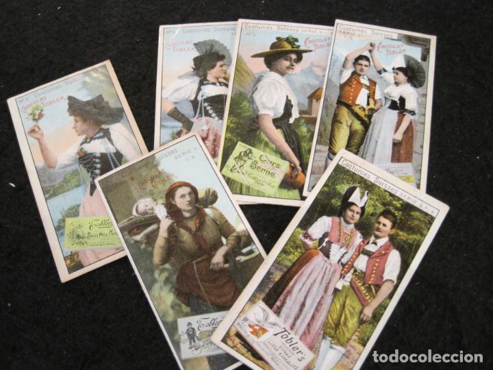 Coleccionismo Cromos antiguos: SUIZA-COSTUMBRES-COLECCION DE 6 CROMOS ANTIGUOS-CHOCOLATE TOBLER-VER FOTOS-(K-9314)