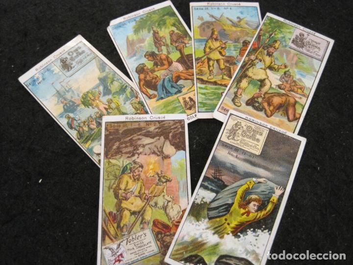 Collezionismo Figurine antiche: ROBINSON CRUSOE-COLECCION DE 6 CROMOS ANTIGUOS-CHOCOLATE TOBLER-VER FOTOS-(K-9319)