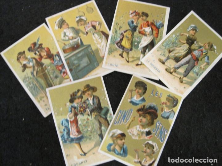 Coleccionismo Cromos antiguos: LOS CINCO SENTIDOS (LES CINQ SENS)-COLECCION DE 6 CROMOS ANTIGUOS-VER FOTOS-(K-9325)