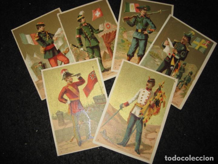 Coleccionismo Cromos antiguos: SOLDADOS DEL MUNDO-COLECCION DE 6 CROMOS ANTIGUOS-VER FOTOS-(K-9332)