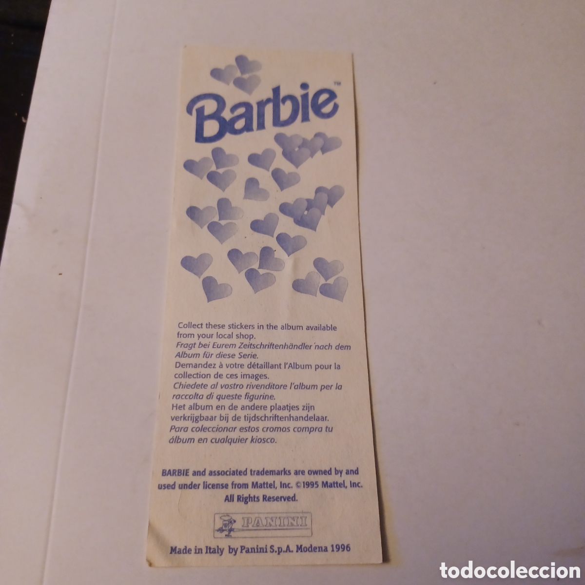 Coleccionismo cromos antiguos: Cromo sticker Barbie Panini 1996 complementos - Foto 2