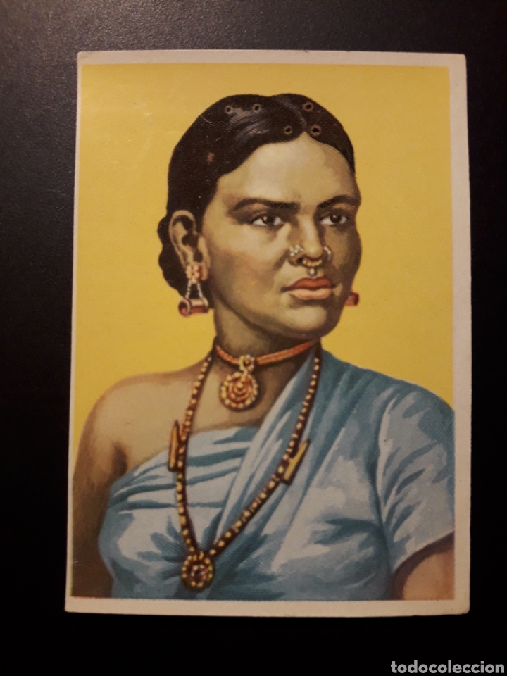 Collectionnisme Cartes &agrave; collectionner anciennes: MUJER INDIA RAZAS HUMANAS N&deg; 71 ED BRUGUERA 1955 (128 CROMOS) SIN PEGAR PEDIDO M&Iacute;NIMO 3&euro;