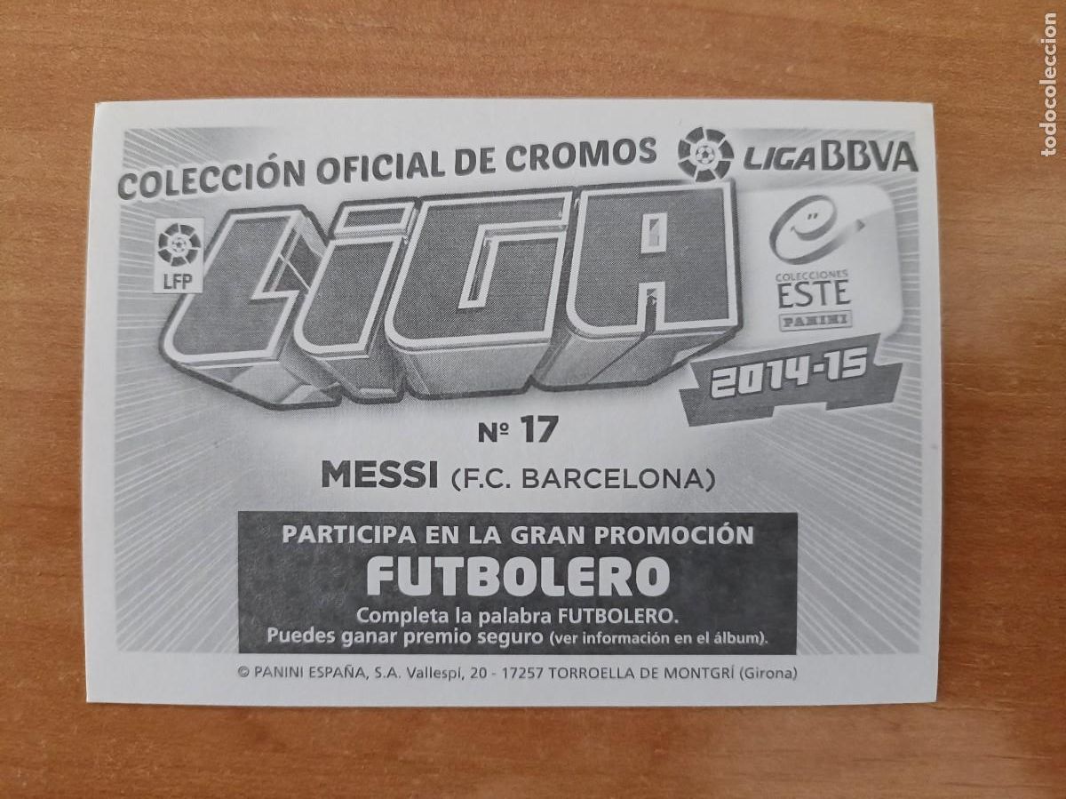 Coleccionismo cromos antiguos: messi, liga 2014 15.. - Foto 2